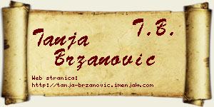 Tanja Brzanović vizit kartica